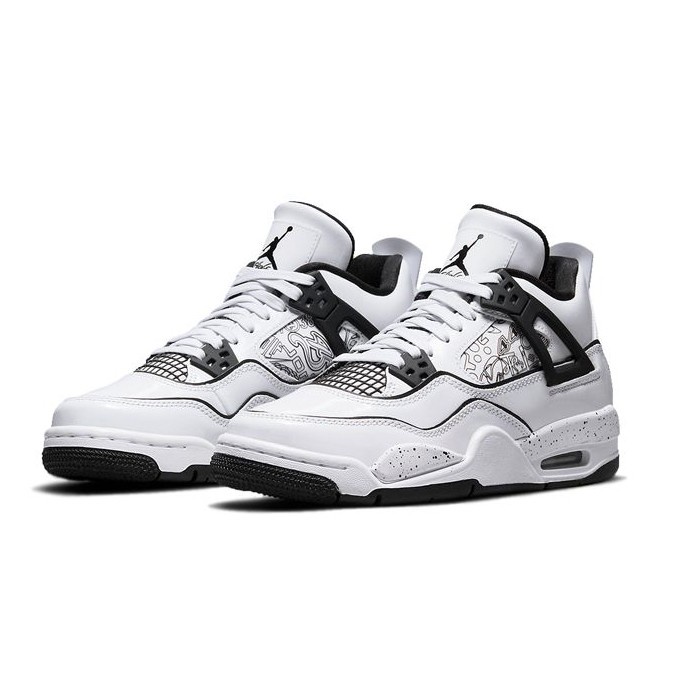 BEST SELLER SEPATU SNEAKERS WANITA NIKE AIR JORDAN 4 RETRO HI OG DIY WHITE BLACK