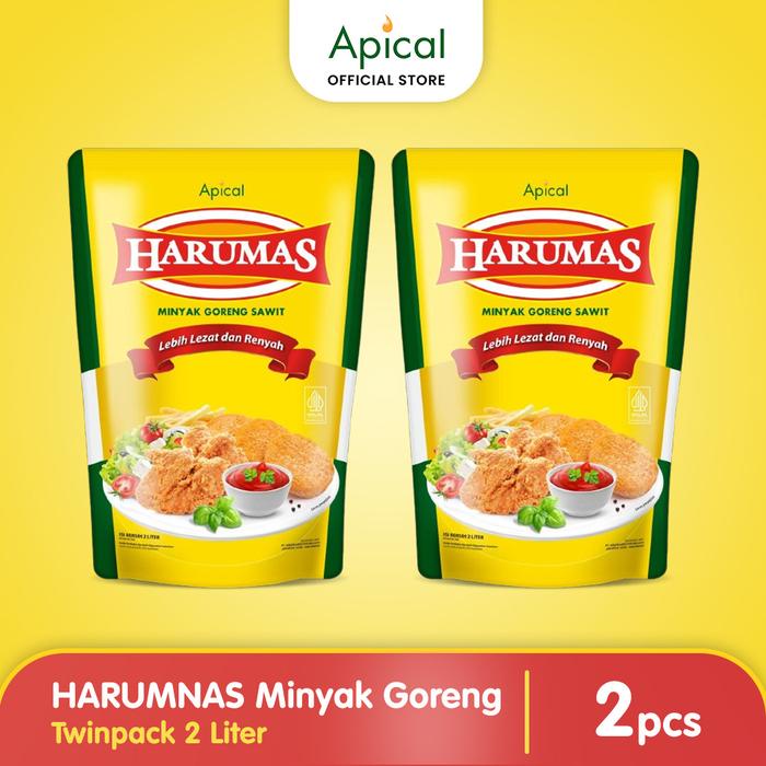 

terbaru !!! harumas minyak goreng standing pouch 2l twinpack ready