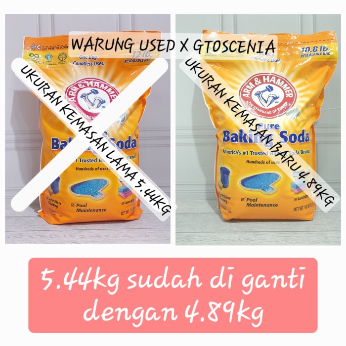 

BAKING SODA MERK ARM & HAMMER BAKING SODA 5.44 KG MADE IN USA 5.44KG KODE 254