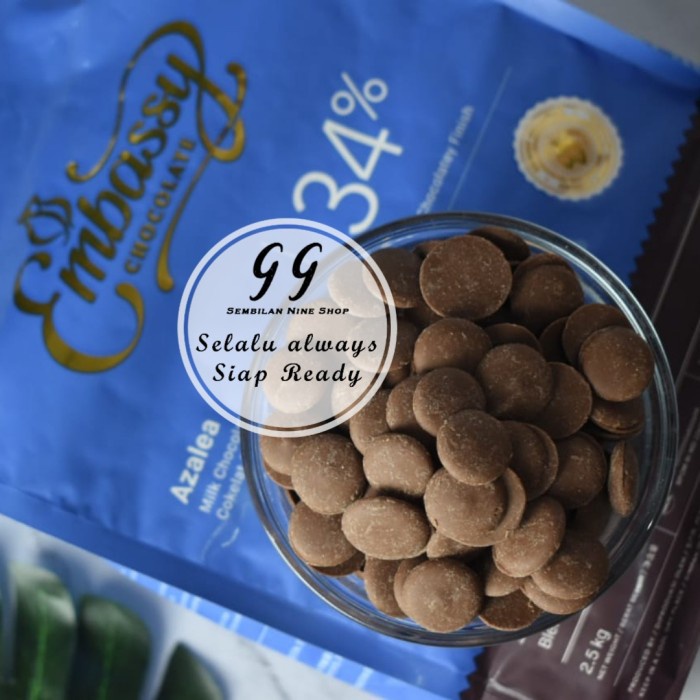 

250 GRAM TULIP EMBASSY AZALEA MILK COUVERTURE 34% REPACK CHOCOLATE COI KODE 18