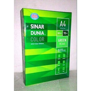 

HVS warna A4 70 gr Hijau Sinar dunia