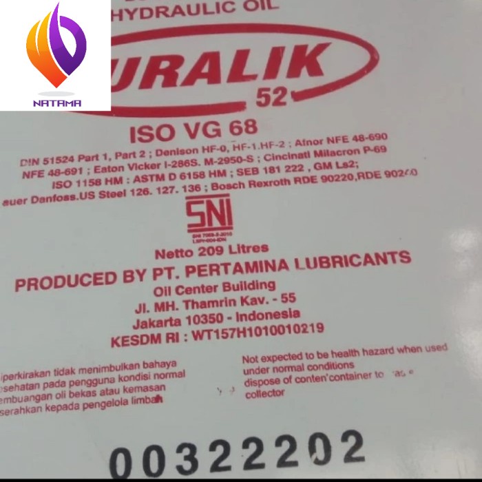 Turalik 52 Iso Vg 68 (209 Liter)