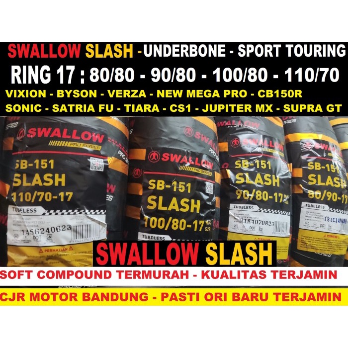 Swallow Slash 70 80 90 100 110 Ring 17 Ban Racing Motor Bebek Touring