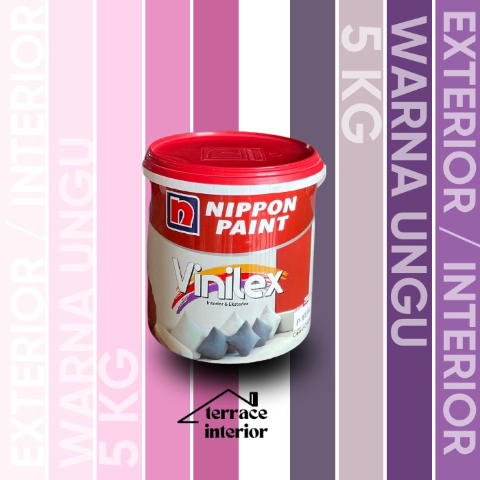 Ready/ Cat Tembok Vinilex 5000 Interior & Exterior Ungu 5 Kg - Langsung Kirim