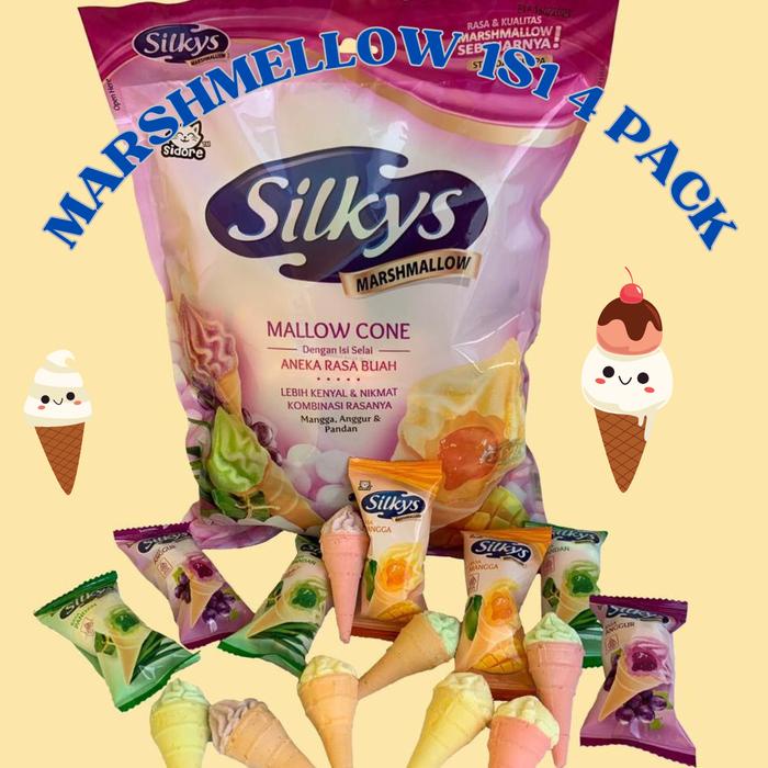 

4 PACK MARSHMELLOW MURAH PAKET USAHA CONE MELLOW CEMILAN MELLOW ICE CREAM RASA BUAH ANEKA RASA KODE