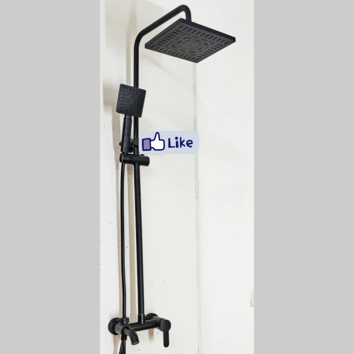Paloma - Shower Mandi Coulum Set Kran Panas Dingin/ Shower Tiang Black