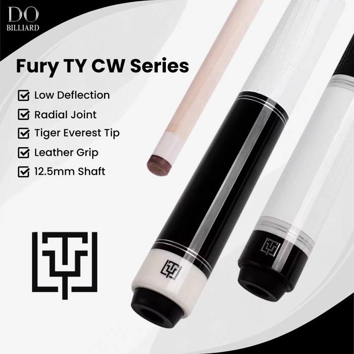 TERBARU Stick Billiard FURY TY CW-3 CW-4 Low Deflection Shaft Cue Stick Billiard / Stick Fury TY