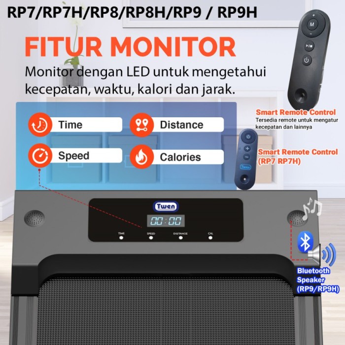 Treadmill Elektrik Twen RP7H Treadmil Listrik Running Pad Walking Pad