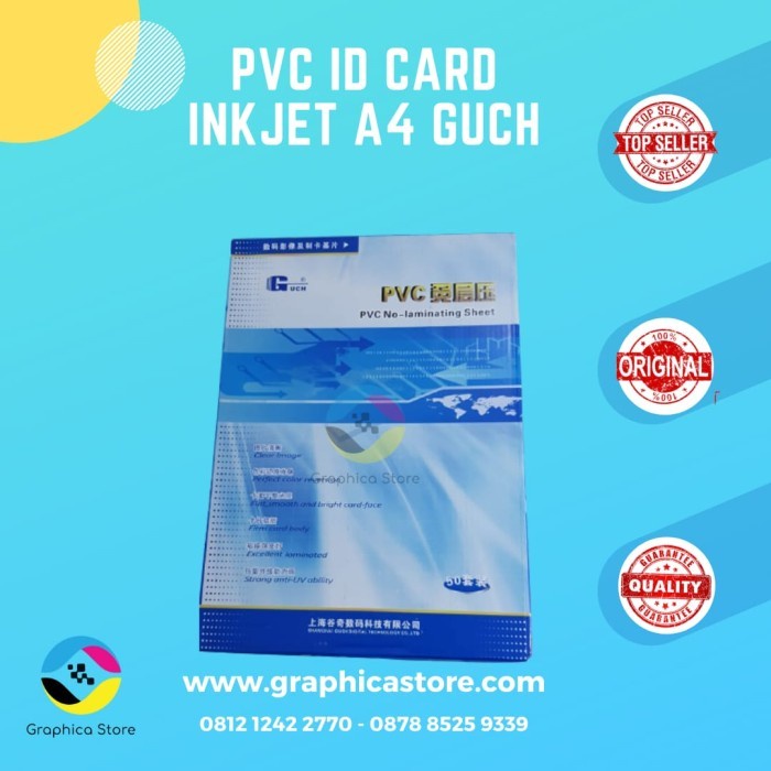 

Bahan ID Card INKJET A4 PVC ID Card GUCH PVC Instant Name Tag Kode 1357