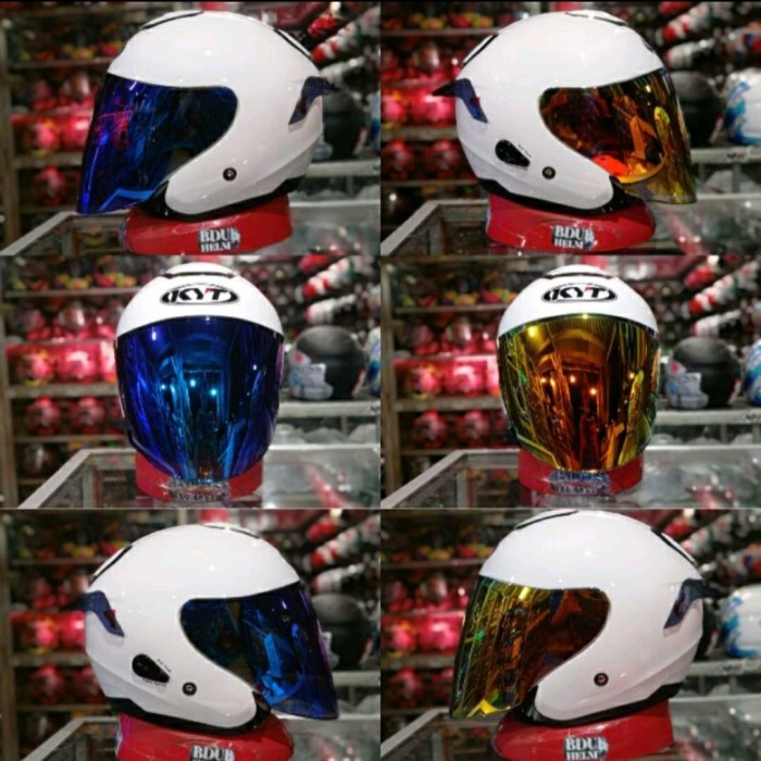Helm Kyt Kyoto Putih Paket Ganteng+Spoiler Visor Dapat 2 Orginal