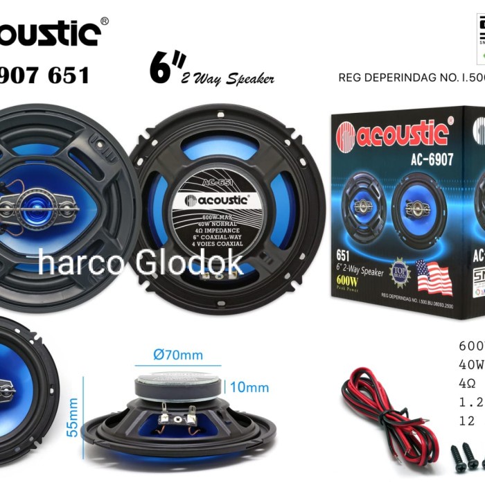 Speaker Coaxial Acoustic Ac 6907 Sepasang 6" Acoustic Ac 6907 2Way