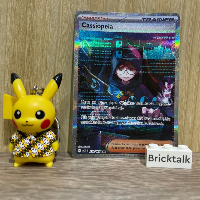 (BRI) Kartu Pokemon TCG sv7s Trainer Supporter Cassiopeia ex SAR 221/166 Trading Card Game Bahasa In