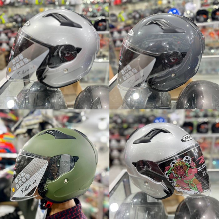 Helm Zeus 627 Solid All Colour/Helm Zeus Half Face