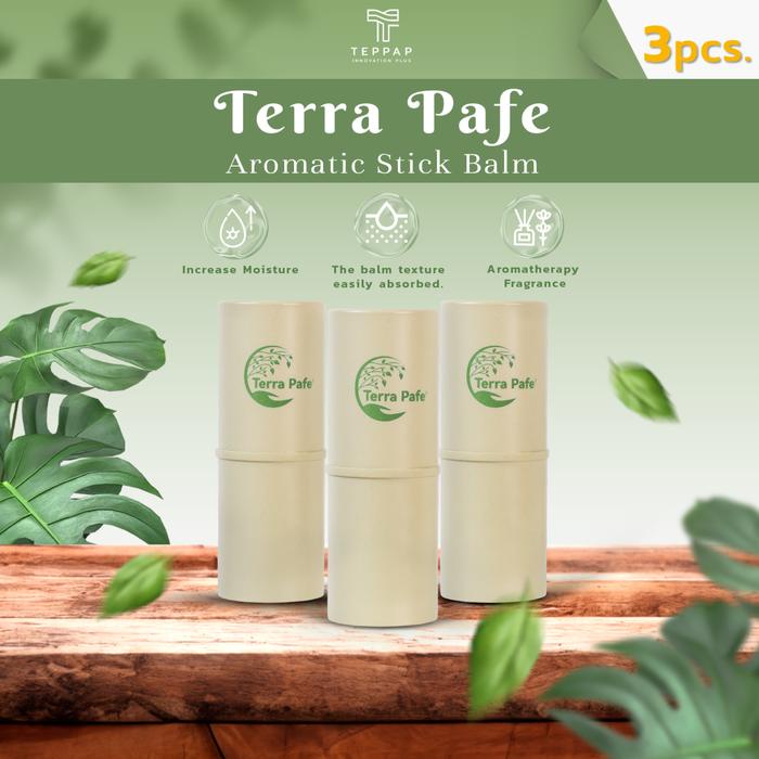 Terra Pafe Aroma Balm (3 buah) - Aroma Segar dan Menenangkan, Mudah Dibawa, Menyegarkan, Cocok untuk