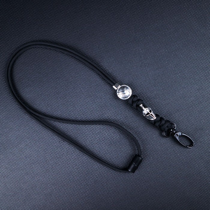 

Lanyard ID Card Holder Kanvas Paracord Spartan Snaphook Alloy Premium Kode 379