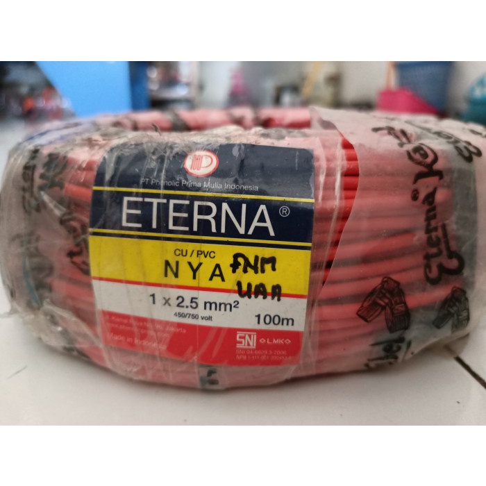 Kabel Listrik Tunggal Kawat ETERNA NYA 2,5mm 100 Meter 50 Meter