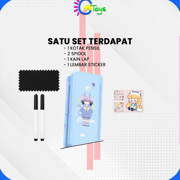 

TERMURAH CR-A73 Tempat Pensil 2IN1 Multifungsi dengan Tatakan Buku dan Papan Tulis Praktis / Kotak