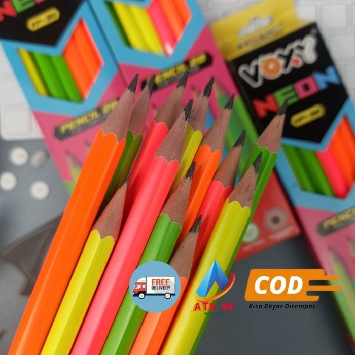

GRATIS ONGKIR VP 30- Voxy NEON Pencil/Pensil 2B+Penghapus/Pensil Computer/Pencil 2B/Pensil Sekolah