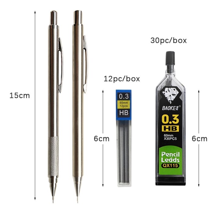 

SALE Pensil Mekanik Logam 0.3MM, Perlengkapan Alat Tulis Sekolah,