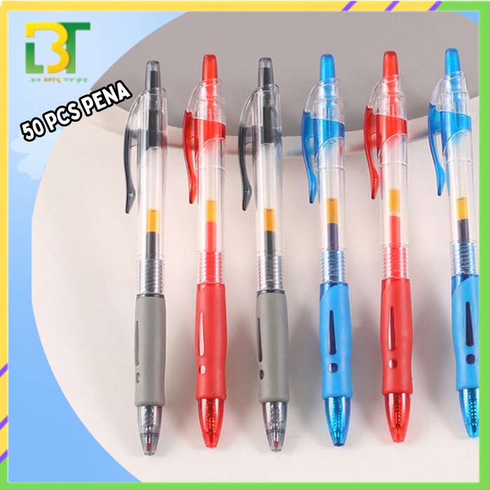 

CUCI GUDANG 50 Pcs Pena Tinta Gel Pulpen Alat Tulis Sekolah Kantor Polos