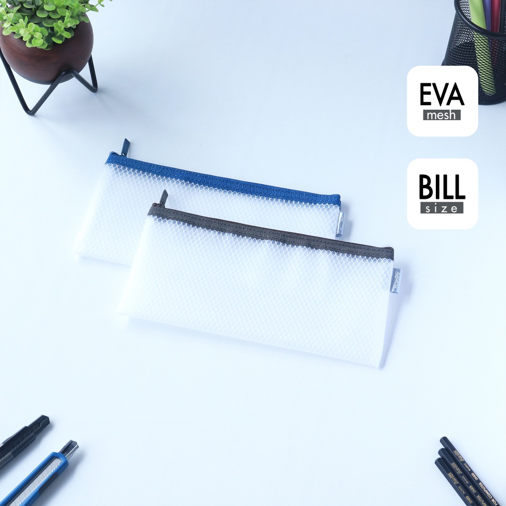

[Terminal Stationery 01] Bantex Zip Bag Pouch Jaring Ukuran Bill / Cheque Bahan EVA Ritsleting BF2100
