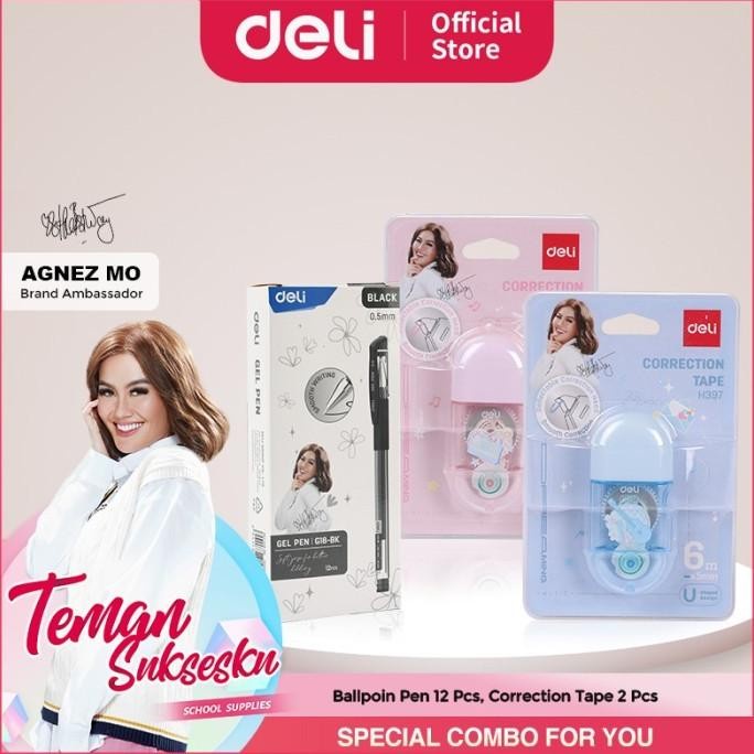 

TERBATAS NEW [DELI X AGNEZ MO] PAKET SEKOLAH LENGKAP - Pulpen Hitam, Correction