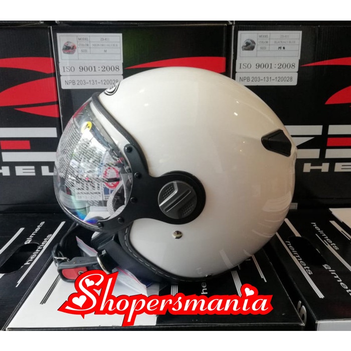 Helm Zeus Zs210 White I Z210 Retro