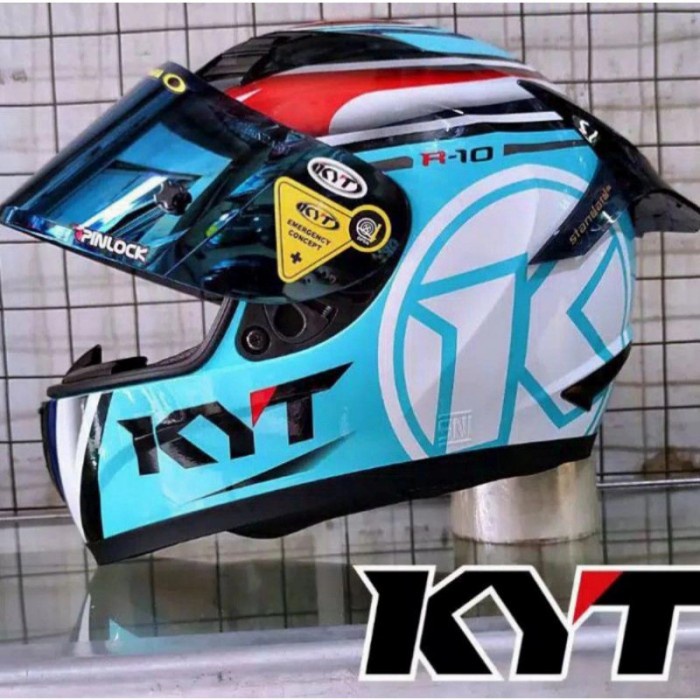 Kyt Helm R10 Motif Aquamarine Paket Ganteng Harga Termurah