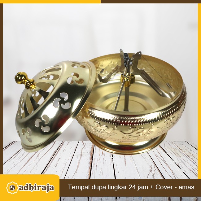 

Tempat Bakar Dupa Lingkar 24 Jam Incense Burner + Cover Emas