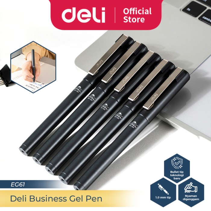 

HOT SALE! Deli Business Gel Pen / Pulpen Gel Profesional 1.0mm Casing Metal EG61