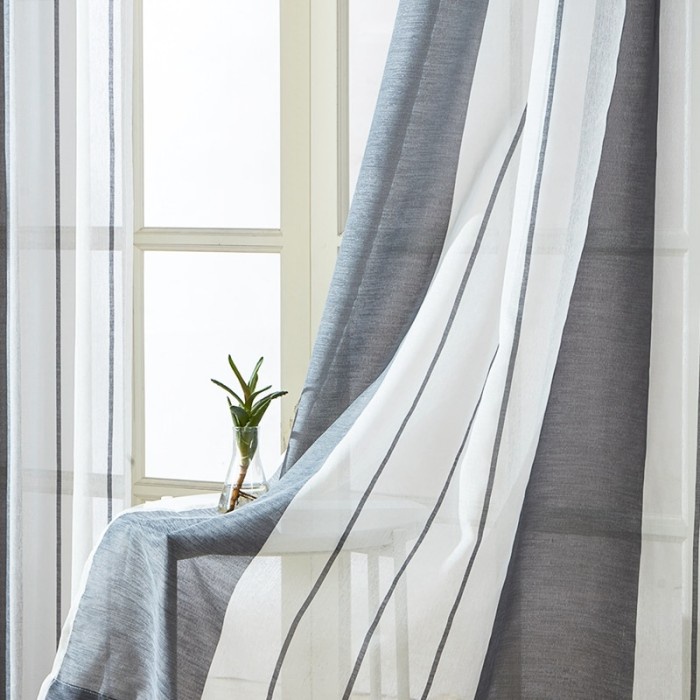 

Cdiy Stripe Tulle Curtains For Bedroom Living Room Kitchen Kamjay