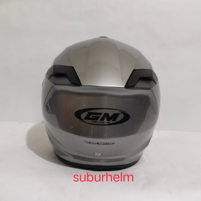 Helm Gm King Fighter Solid Dark Grey Half Face Original Gm