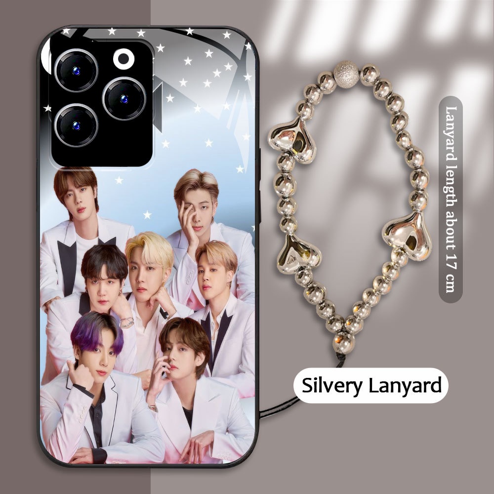 Tempered Glass case For Infinix Hot 9 10 11 PLAY 30i 40 kasing Handphone Bangtan Boys BTS Casing Ker