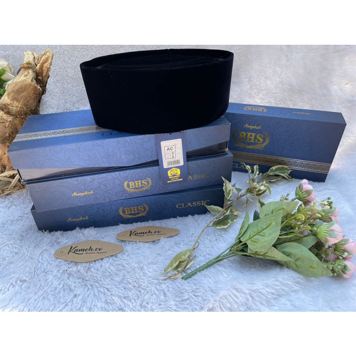 Peci BHS Hitam Polos peci dewasa hitam polos merk BHS peci premium songkok parlemen