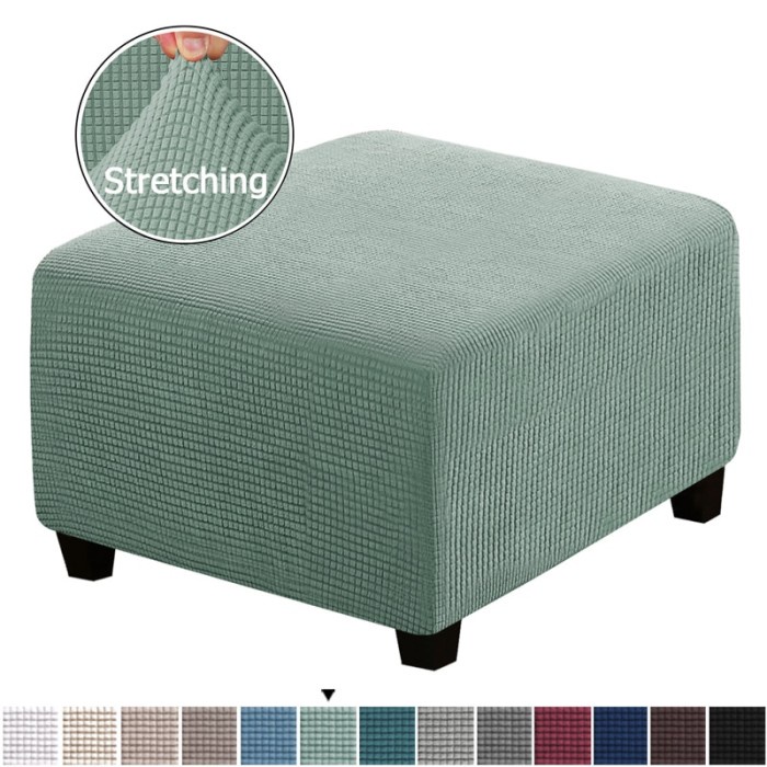 TERBARU Jacquard Ottoman Stool Cover Furniture Protector Covers Kamjay