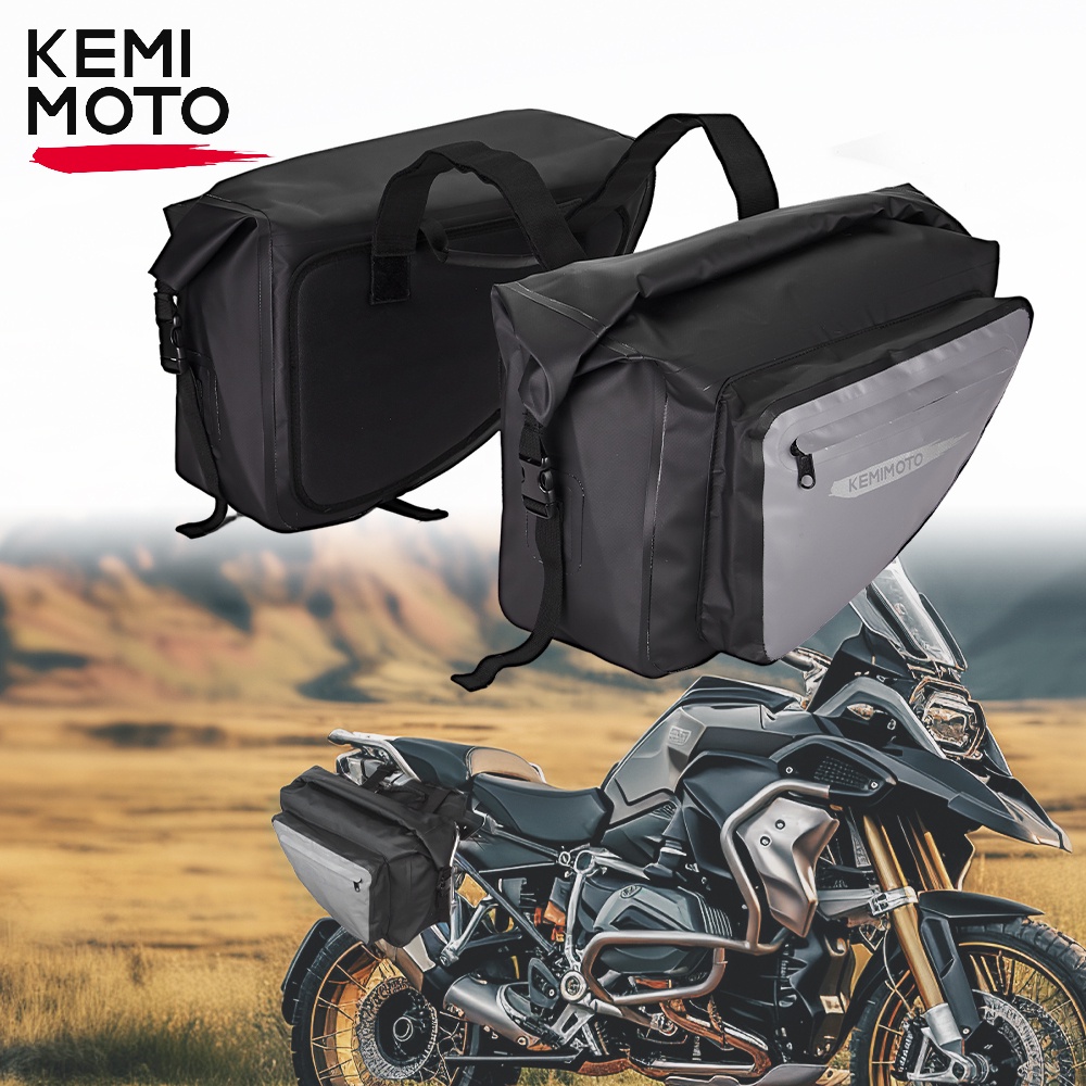 CAGA KEMiMOTO Motorcycle Saddlebags Waterproof Tail Travel Luggage Suitcase Rear Seat Bag Saddle Bag