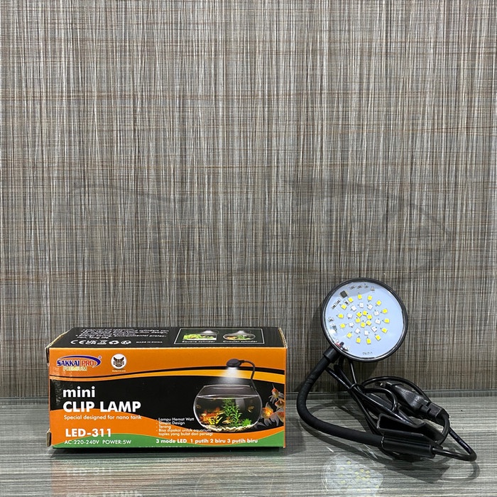 Sakkai Pro Led-311 Lampu Led Aquarium Fish Bowl Toples Nano Kecil Mini