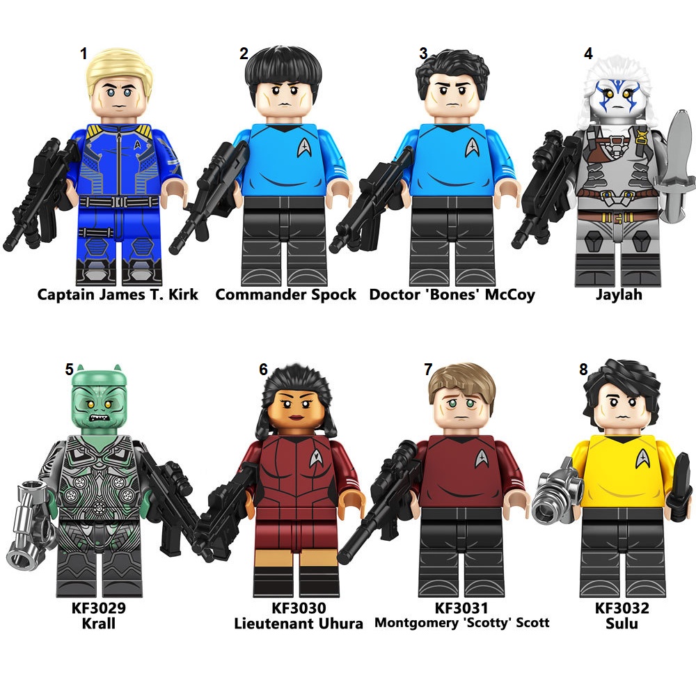 Star Trek Enterprise Spocks James T Kirk Bone Uhura Scott Sulu Jaylah Krall Action Figure Mini Actio