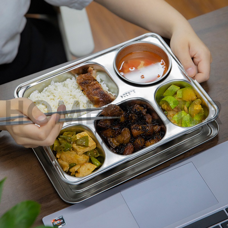 Disc Homemaster Tray/Baki/Piring/Catering/Bekal/Food Court/Canteen/Kantin/Bento Box Stainless Sus304