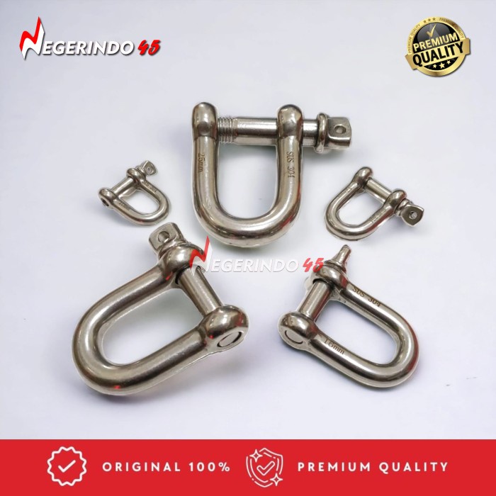 Segel D SS 304 10mm 12mm 16mm / Segel Stainless 304 / Shackle D ss304