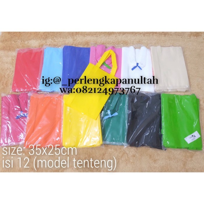 

Flashshow tas souvenir kain spunbond polos model tenteng size 35x25cm