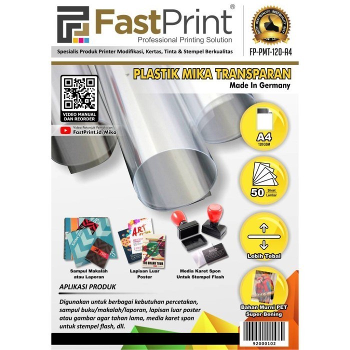 Flashshow Plastik Cover Jilid Mika Tebal A4 10 LBR