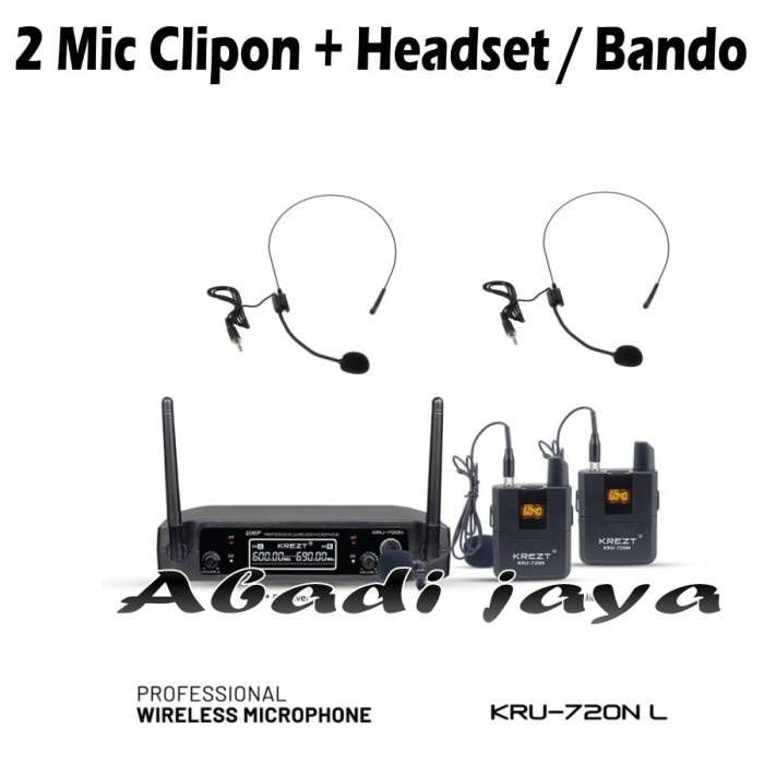 Terlaris mic wireless krezt kru 720n CL / kru720n / kru 720 n CLIPON / HEADSET SALE