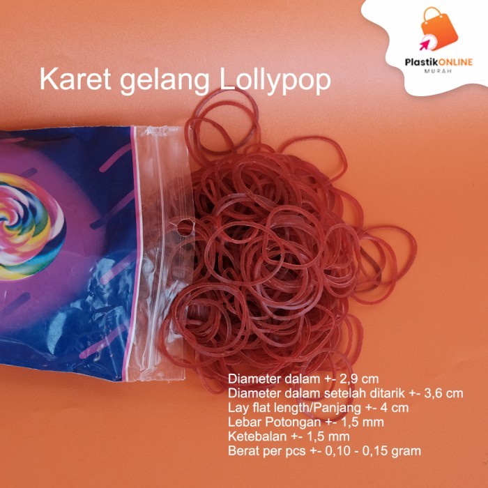 

Flashshow Karet gelang Lollypop 100 gram Karet Rubber