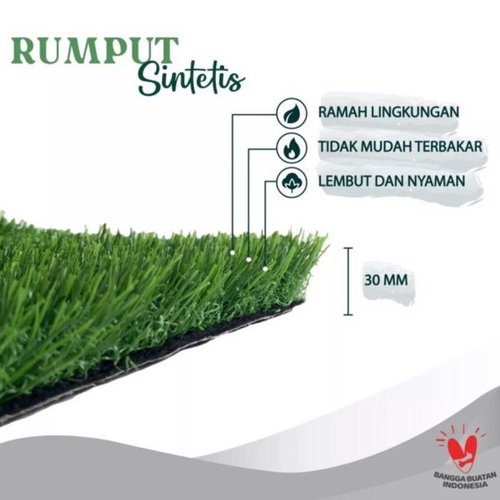 Rumput Sintetis Swiss Tebal 30Mm Ukuran 1 X 2Meter /Rumput Sintetis Murah /Rumput Sintetis /Rumput