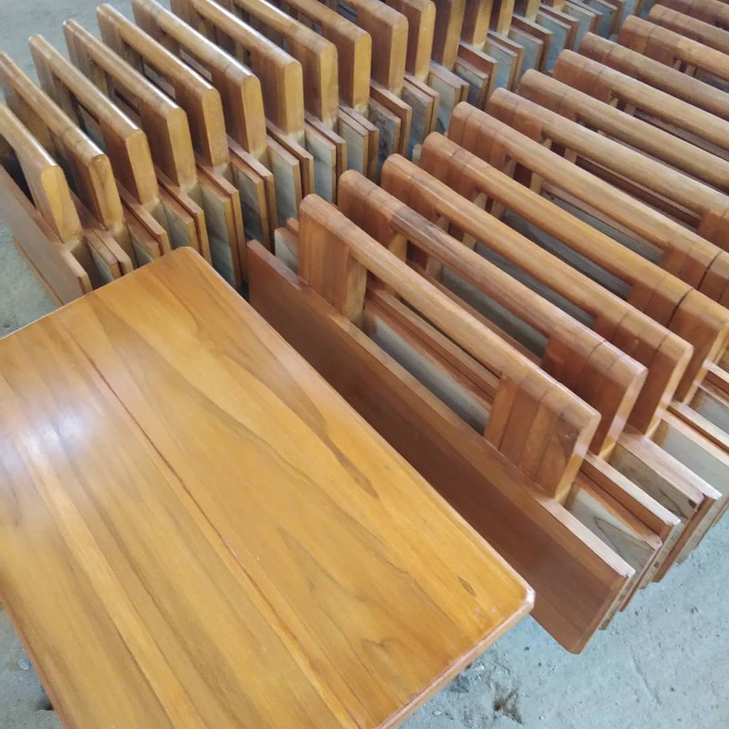 MEJA BELAJAR LIPAT KAYU JATI ASLI *