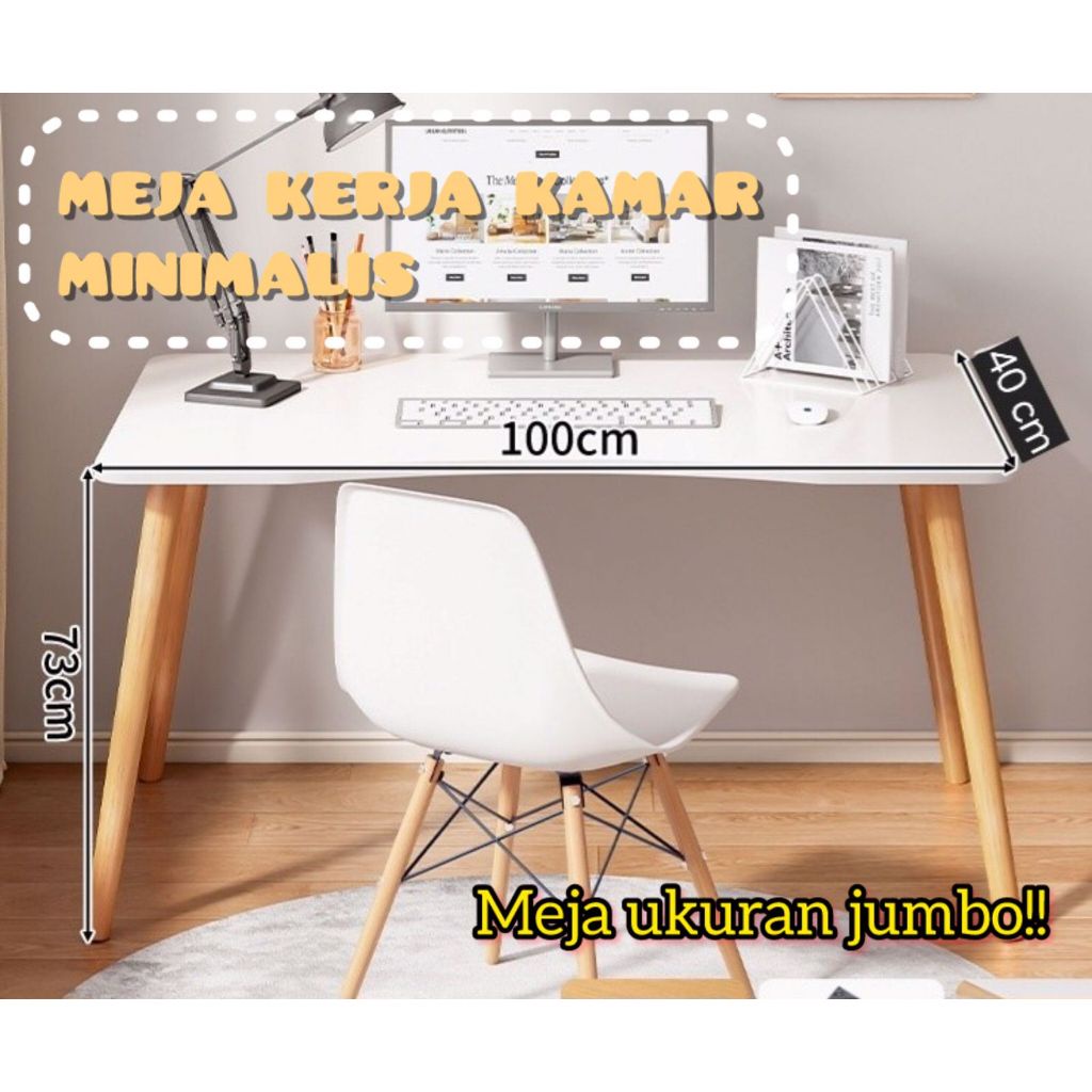 Meja Kerja Minimalis 100x40 80x40 60x40 Kantor Meja Belajar Tulis Laptop Komputer Kamar *
