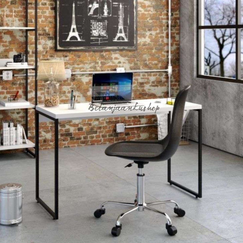 Meja Laptop Ruang Kerja Meja Serbaguna Kaki Besi Meja Belajar Meja Modern Minimalis *