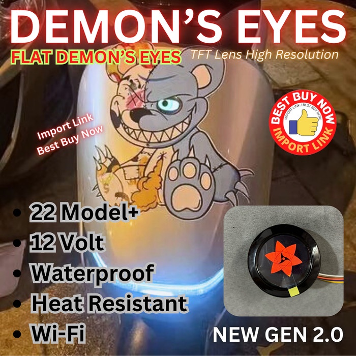 Lampu Led Biled variasi motor Mata Setan Sharingan Rinnegan Naruto Demon Eyes Angel Eye Devil lensa