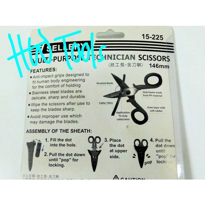 

MULTI PURPOSE TECHNICIAN SCISSORS GUNTING 146mm SELLERY 15-225